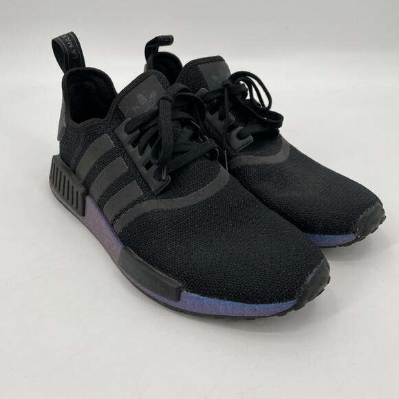 ADIDAS NM_R1 Boost Blue Metallic and Black Shoes Size 11 - Picture 2 of 11